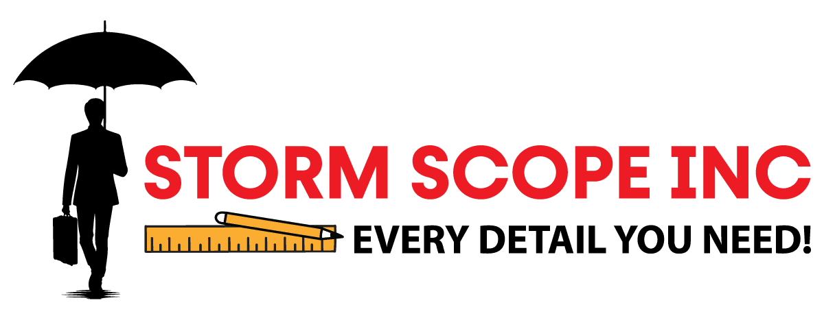 A green background with the words storm scouts written in red.